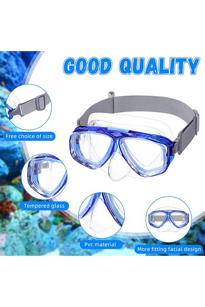 rexa Swim Goggles with Nose Cover Elastic Strap Diving Swim Mask