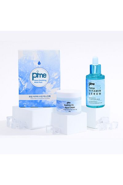 PIME Bee Bright Kit – Korean Hydration Mask, B5 Serum & Cream with Bee Venom for Acne & Dark Spots