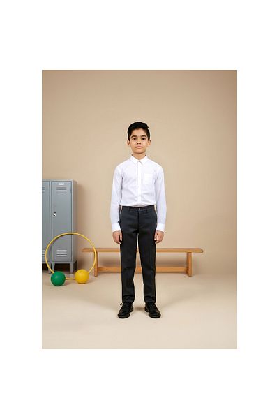 Juniors Solid Shirt with Long Sleeves and Pocket