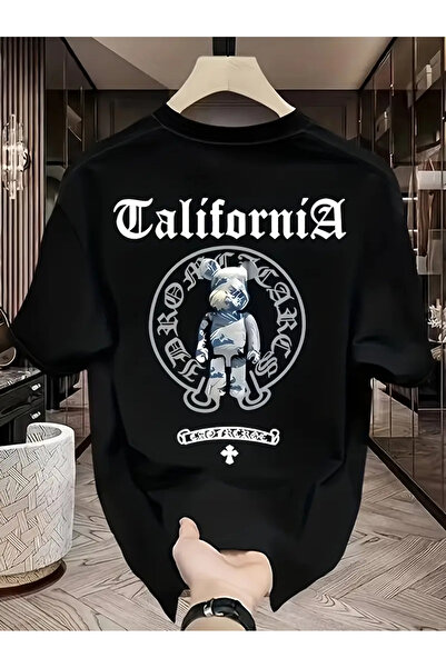 CLASİVA تي شيرت كاليفورنيا كبير الحجم برقبة دائرية للجنسين