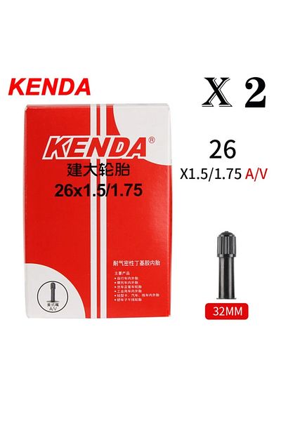 Kenda 26x1.5-1.75 AV 32L 2PCS KENDA Bicycle Inner Tube 20/26/27.5/29/700c/23C Schrader Presta Butyl Rubber