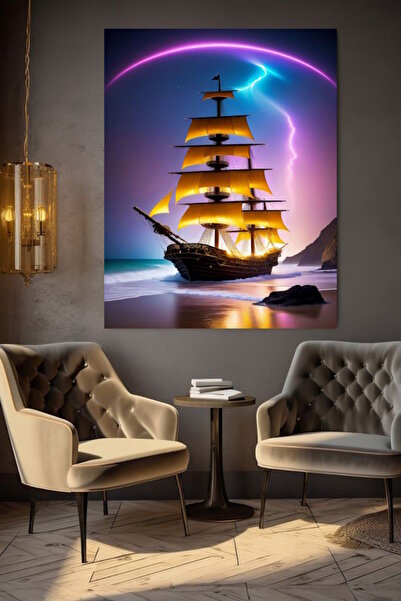 özkacar TABLIE ARTISTICĂ PE PÂNZĂ CU VELE, DECOR DE PERETE PENTRU CASĂ, SALON...
