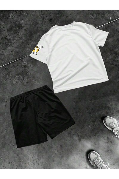 LUNAVISTA T-Shirt Shorts Printed with Letters in Various Large Sizes