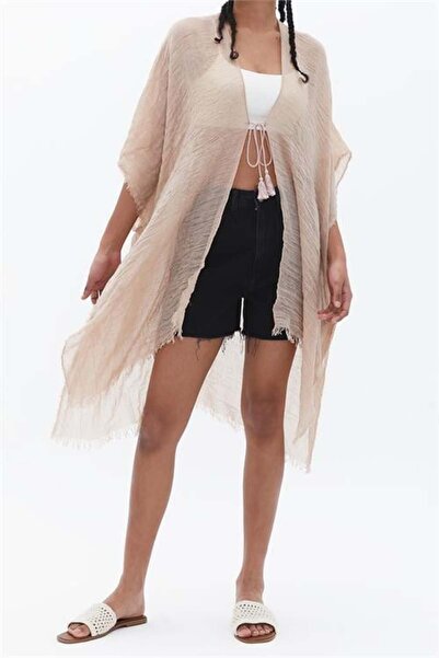 Dipmoda Women's Beige Muslin Linen Pareo Dpmht01