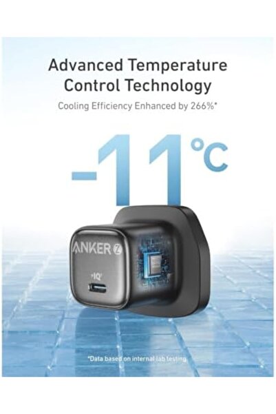 Anker شاحن Zolo Charger USB C بقوة 30 واط، شاحن GaN USB C صغير الحجم