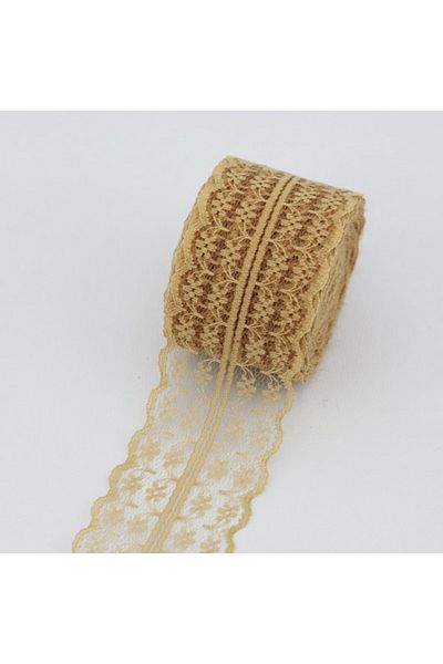 Choice L Champagne (5 yards/roll) 45mm White lace fabric Webbing Decoration Lovely gift packing Material