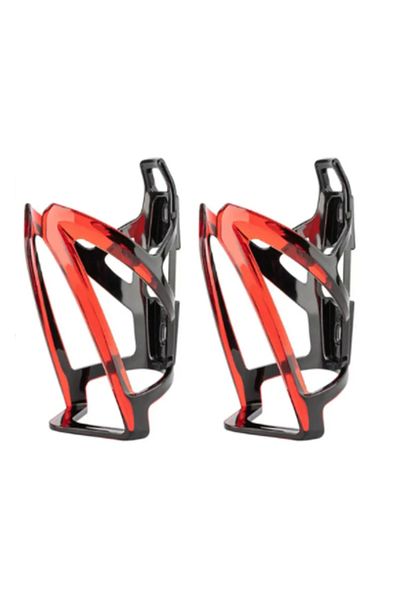 Choice BlackRed 2pcs Bicycle Bottle Cages MTB Road Bicycle Water Bottle Holder Colorful Lightweight Cycling