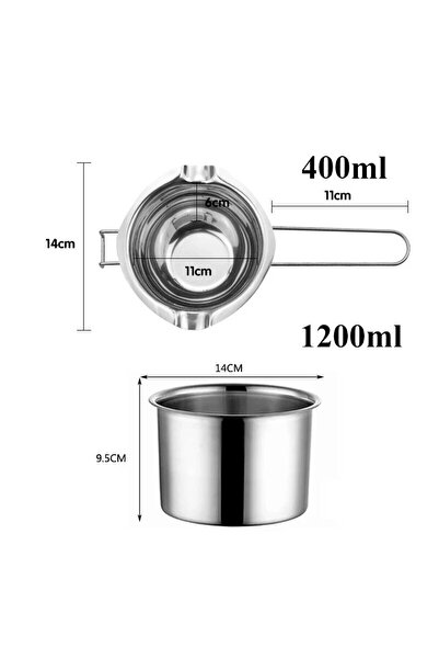 Choice وعاء ذوبان شمع الشموع بسعة 0.4 لتر و1.2 لتر وسعة 1200 مل مع وعاء من ال...