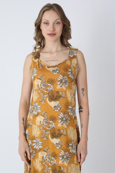 İntensive Γυναικείο φόρεμα με μοτίβο βαμβακερό καλοκαιρινό με τσέπες