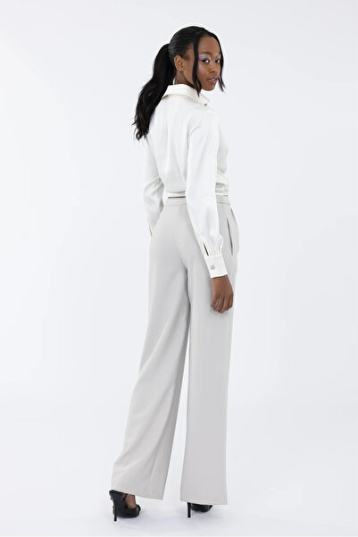 IDYL Collar Shirt Form Satin Blouse