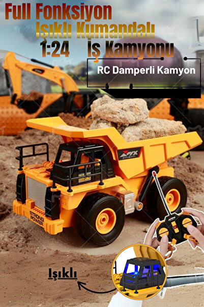 welcomein RC Kamyon 1:24 Uzaktan Kumandalı Şarjlı Damperli Oyuncak Kasa Açılı...