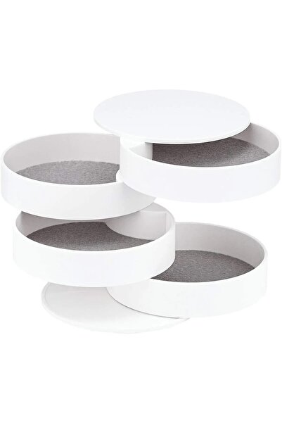 VİALEX 4-поверховий обертовий органайзер для прикрас, стильний органайзер для прикрас - білий