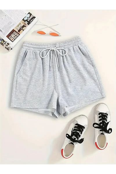 CANDERO Women's Gray Shorts Plus Size Oversized Sweatpants Sports Casual Wear Quality Stylish Appearance Yus