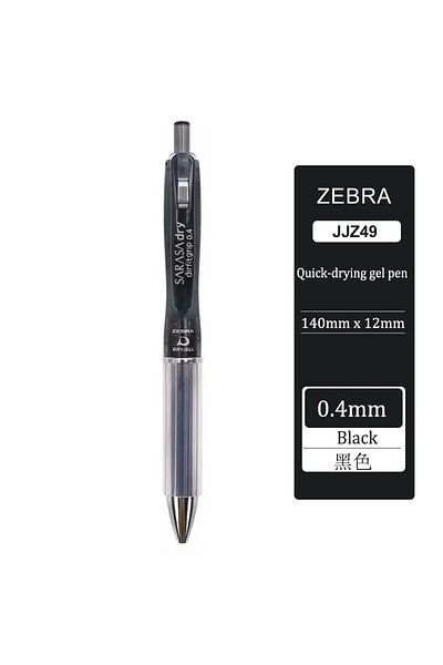 Choice black 0.4mm black 1pcs Japan ZEBRA Gel Pen Quick Drying Anti Fatigue Airfit JJZ49 Press Black Signat