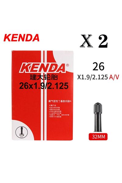 Kenda 26x1.90-2.125 AV 32L 2PCS KENDA Bicycle Inner Tube 20/26/27.5/29/700c/23C Schrader Presta Butyl Rubb