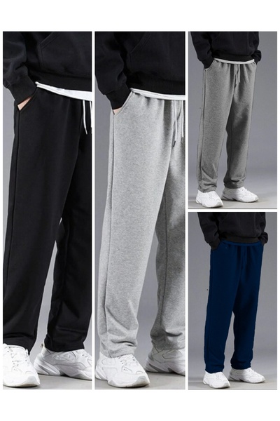 JustBS Pachet de 4 pantaloni de trening cu croială confortabilă pentru bărbați