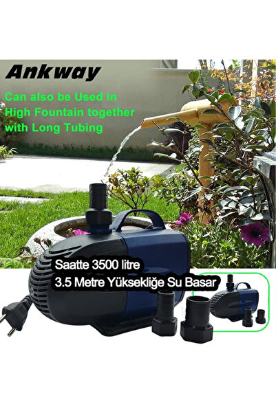 usmtekno Süs Havuzu Motoru Sump Motor Şelale Motor 3.5 metre Yüksekliğe Su Yü...