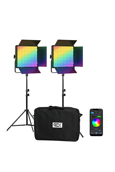 CF-900R Rgb Led İkili Video ve Fotoğraf Işık Seti