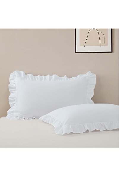 Belomia Home Collection Κάλυμμα μαξιλαριού με βολάν 50Χ70 εκ. (1 Τεμάχιο) Λευκό