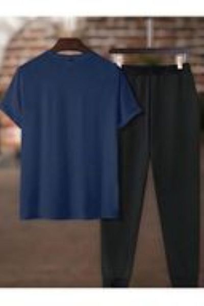 LUNAVISTA Unisex Los Angeles Logo Printed 2 Piece Tracksuit Set, T-Shirt and Long Pants