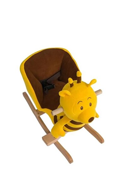 VaVbaby Sallanan At Ahşap Peluş Yumuşak - Arı Sarı