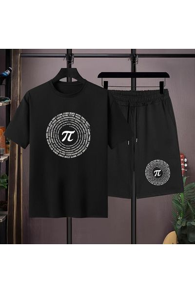 LUNAVISTA Perfect for Street Fashion, Casual Shorts and Sportswear Set with Letter Print T-Shirt and Trousers