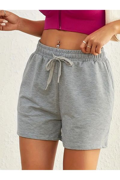 CANDERO Pantaloni scurți gri pentru femei Pantaloni de sport oversize Plus Size Îmbrăcăminte sportivă Îmbrăcăminte casual Calitate Aspect elegant YUS