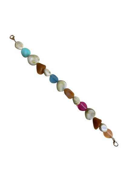 EleganTShoP Mâner de geantă cu mărgele acrilice 41 cm B5T