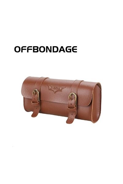 Choice حقيبة ذيل دراجة هوائية بنية اللون من الجلد الصناعي وحقيبة سرج وحقيبة خ...