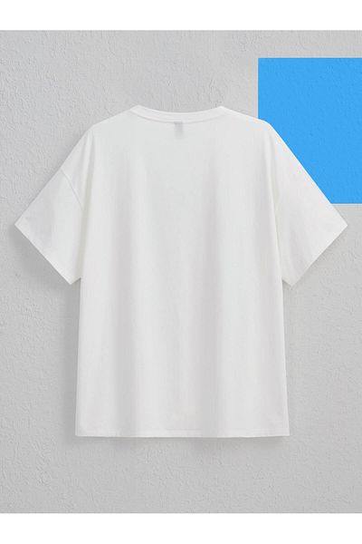 LUNAVISTA 2-Piece Set of Letter Printed Round Neck T-Shirt and Casual Lightweight Shorts