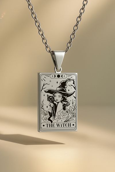 ArtinArt The Witch - Witch Tarot Card |   316L Steel Necklace