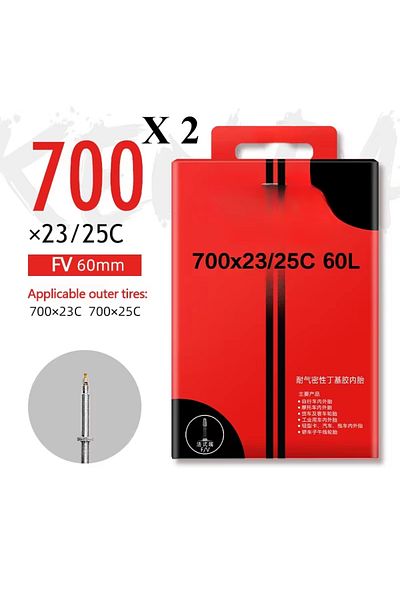 Kenda 23-25c FV60 2PCS KENDA Bicycle Inner Tube 20/26/27.5/29/700c/23C Schrader Presta Butyl Rubber MTB Ro