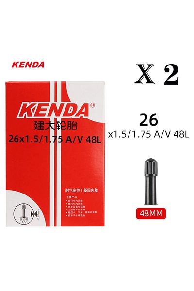 Kenda 26x1.5-1.75 AV 48L 2PCS KENDA Bicycle Inner Tube 20/26/27.5/29/700c/23C Schrader Presta Butyl Rubber