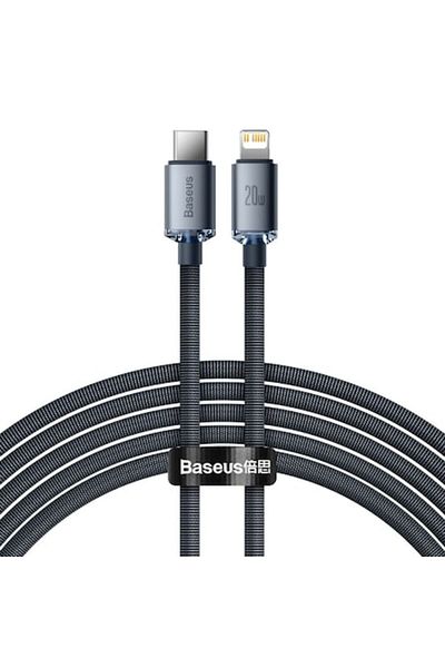 Baseus Cablu Date si Incarcare Baseus, Crystal Shine Braided CAJY000301, USB Type-C la tip Lightning, 2m, 2