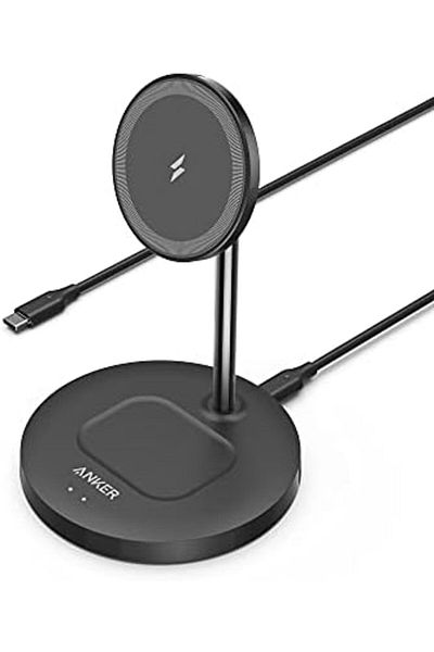 Anker iPhone 16 Wireless Charging Stand, PowerWave 2-in-1 Magnetic Stand Lite with USB-C Cable, For