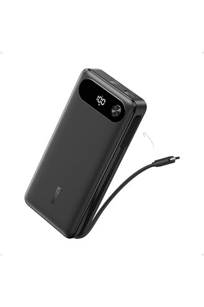 Anker Laptop Power Bank, 20,000mAh Portable Charger with Built-In USB-C Cable, 87W Max Fast Charging
