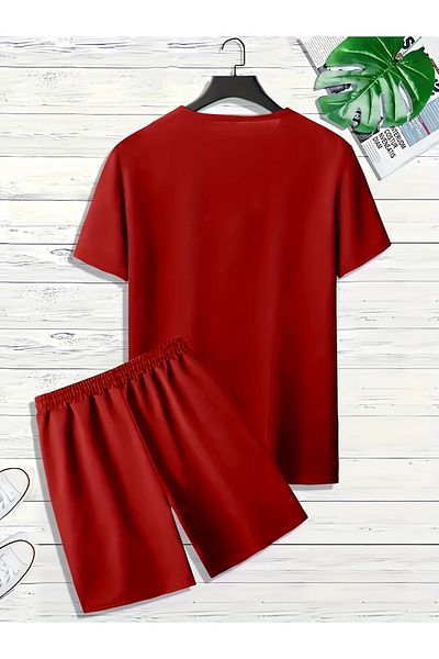 LUNAVISTA Crew Neck T-Shirt and Shorts for Men, Perfect for Casual and Holiday Wear, Short Sleeves