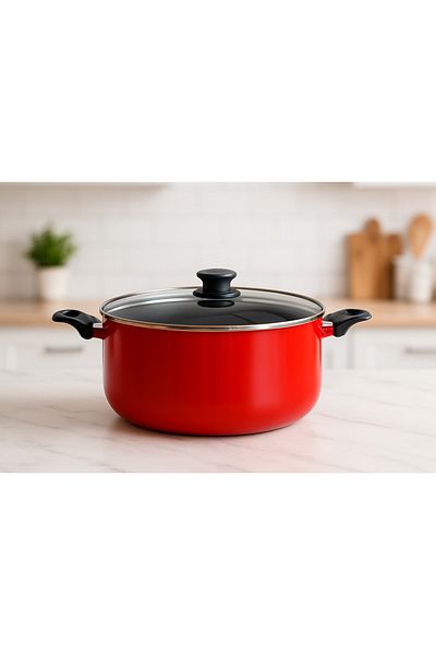 British Chef 30cm Non-Stick Casserole with Glass Lid | Strong Material | Rust Resistant | Heats Evenly-BC173