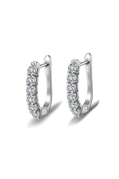 OEM Cercei cerc din argint cu diamante moissanite