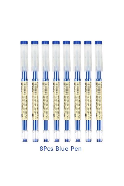 Choice 0.35mm 8pcs blue pen 54Pcs/Set 0.35mm Gel Pens Office School Exam Sign Ballpoint Pen Blue Red Black