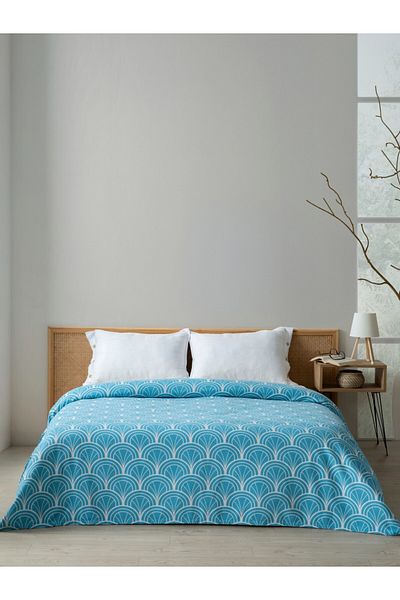 MYLASA HOME Quality Printed Single Pique Bedspread - Cotton, Single Pique 160X240 cm)