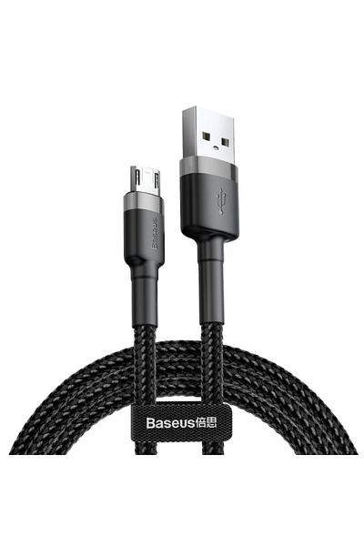 Baseus Cafule CAMKLF-BG1 USB to MicroUSB Data and Charging Cable, 1m, 2.4A, Black Gray