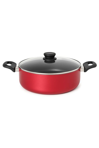 British Chef 28cm Non-Stick Casserole with Glass Lid, Strong Material, Rust Resistant | Heats Evenly-BC168