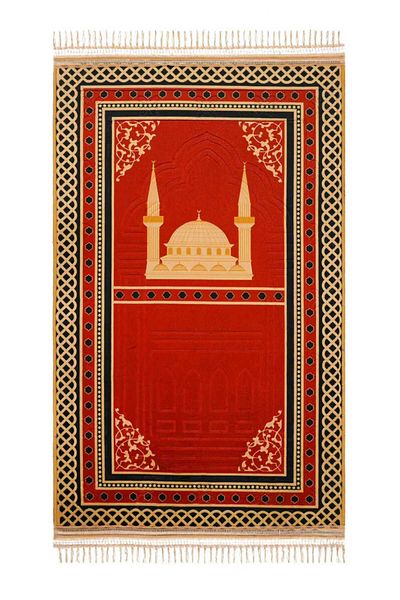 Gerenic 3-piece floral velvet ceramic prayer rug