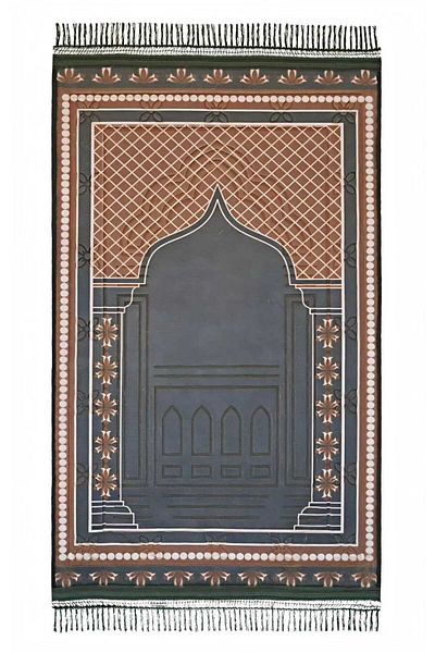 Gerenic 3-piece floral velvet ceramic prayer rug