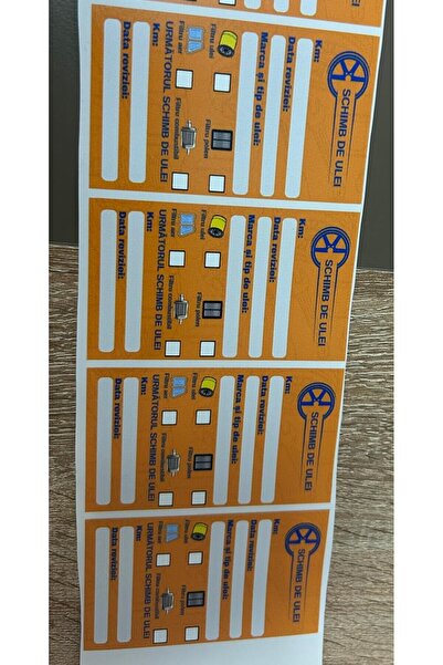 Eticheta Auto Set 100 Etichete Autocolante De Ulei Personalizate / Revizie / Service Auto / Schimb Ulei