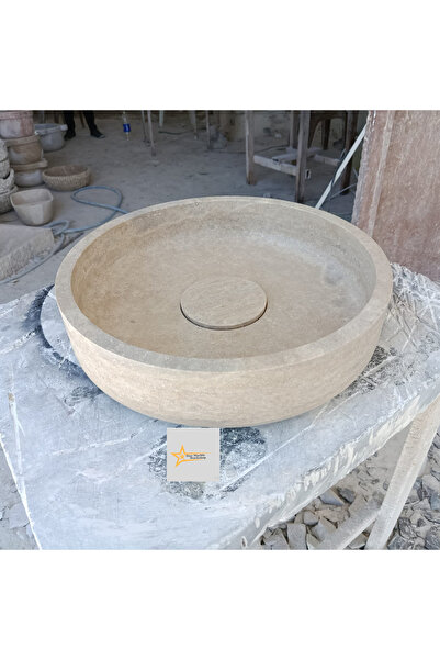 STARMARBLE Traverten Gizli Giderli Çember Lavabo