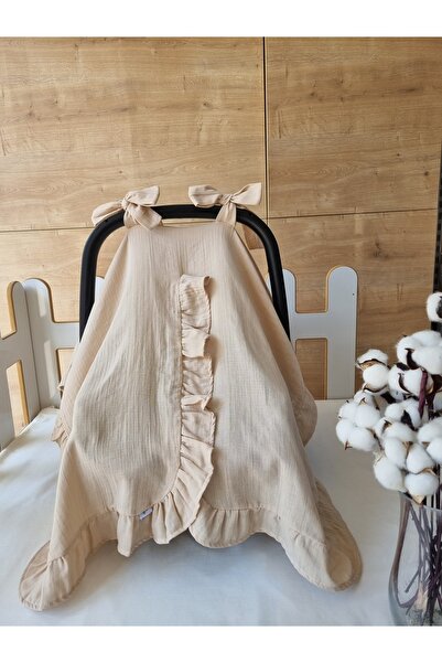 Atölye Eda Exclusive Organik Pamuk Müslin Fırfırlı Puset Örtüsü