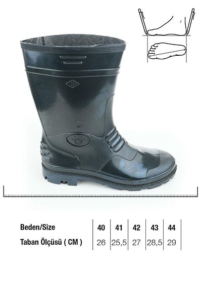 GEZER Men's Short Pvc Waterproof Work Boots with Thin Lining Inside