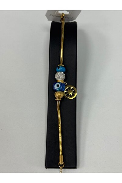 VLDORO Gold Color Auger Chain Lion Motif Locket Steel Bracelet